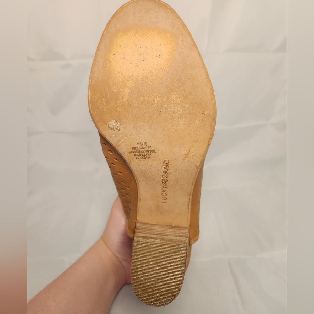Lucky Brand Women’s 10 Hatoraa Slingback Peep Toe Sandal Heel - Picture 7 of 16